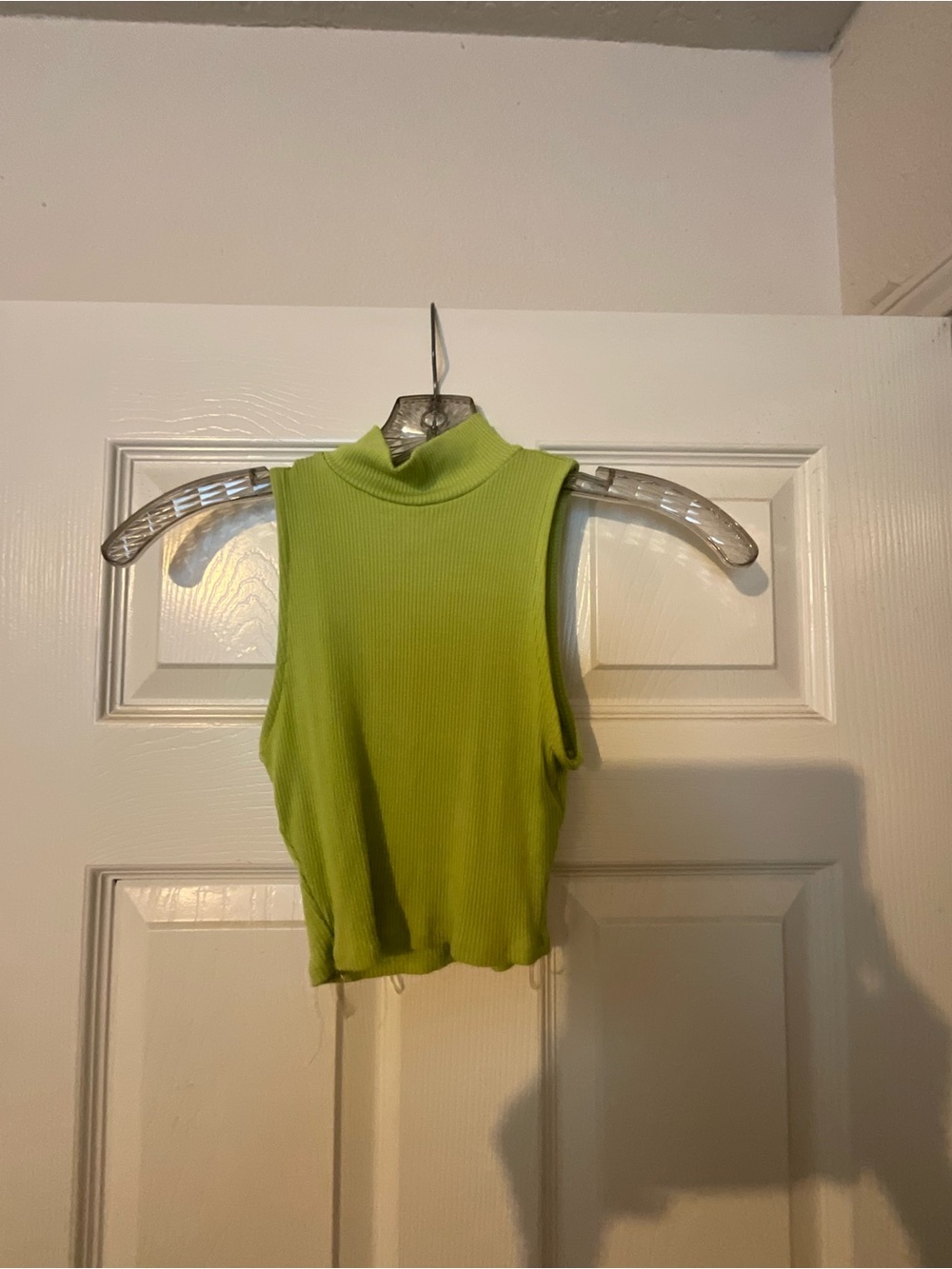 Windsor Sleeveless Mock Neck Crop Top in Lime